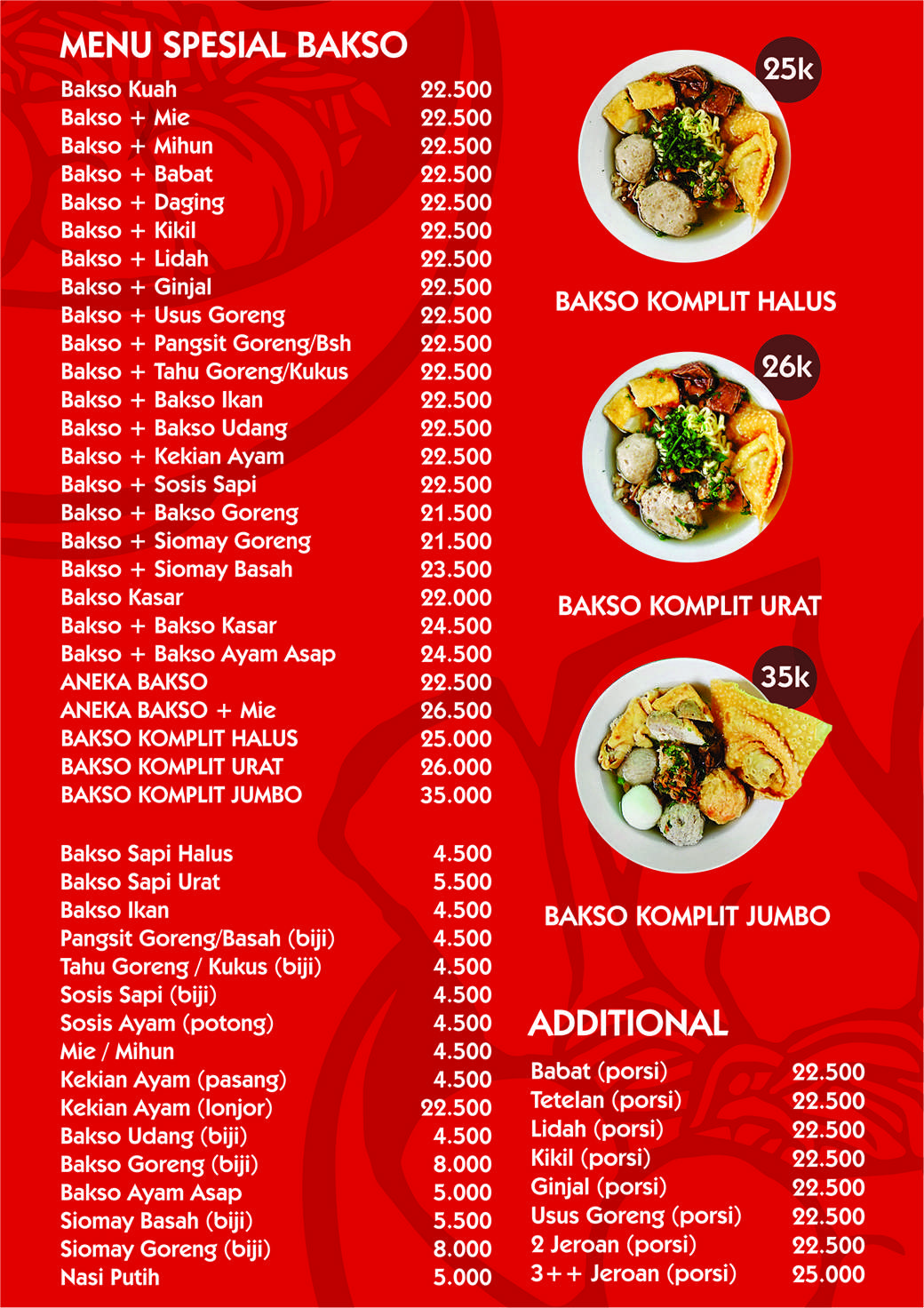 Daftar Menu Makanan Bakso